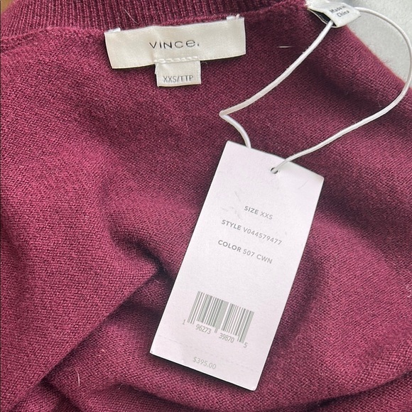 Vince Burgundy Wool/Cashmere Oversized Turtleneck Sweater | XXS - Picture 4 of 5